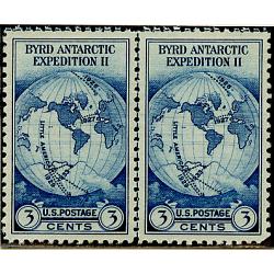 #753 Byrd Expedition, Horizontal Pair with Vertical Line