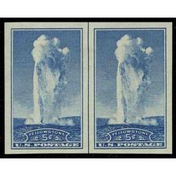 SOLD OUT #760 Old Faithful Imperforate, Horizontal Pair Vertical Line (BUYING)
