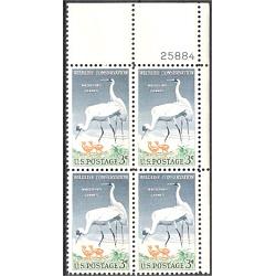 #1098 Wildlife Conservation, Whooping Crane, Plate Block
