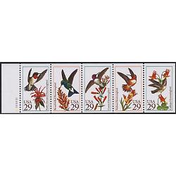 #2646au Hummingbirds, Unfolded Pane of Five #A1111111