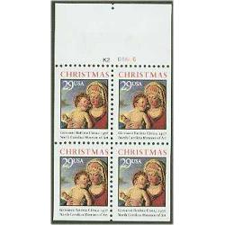 #2790a Traditional Christmas 1993, Booklet Pane of 4