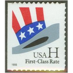#3267 "H" Hat Stamp, Booklet Single Die-cut 9.9