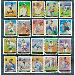 #3408a-t Legends of Baseball, Complete Set of 20 Single Stamps
