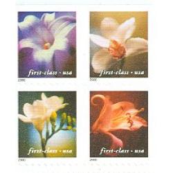 #3457b Flowers, Pane of Four From Vending Book