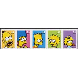 #4399-4403 Simpsons, Set of Five Single Stamps