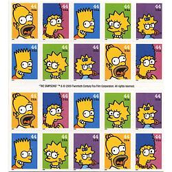 #4403b Simpsons, Convertible Booklet of 20 Stamps