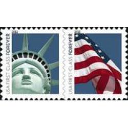 #4487a Forever Liberty & Flag Stamps, Coil Pair, "4evR"