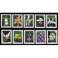 #5445-54 Wild Orchids, Ten Single Stamps From the Booklet