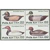 #2141a Folk Art, Duck Decoys, Block of Four