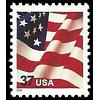 #3629F USA & Flag, Water-Activated Sheet Stamp (Low Printing)