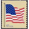 #4187 American Flag, Self-adhesive Die-cut 11 from Coil of 100 (S)