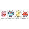 #5639ah Message Monsters, Horizontal Strip of Four