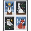 #5825a  Woodland Animals, Block of Four
