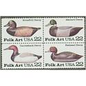 #2141a Folk Art, Duck Decoys, Block of Four