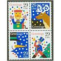 #2794a Christmas Designs, Block of Four