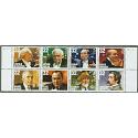 #3165a Conductors & Composers, Horizontal Block of 8