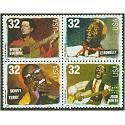 #3215a Folk Musicians, Block of Four