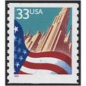 #3280 Flag over City Coil, Small 1¼ mm 1999 Date