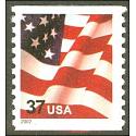 #3631 USA & Flag, Coil Stamp - Water-Activated Perforated 10