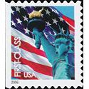#3966V Flag & Lady Liberty, Single (39¢) from Convertible Booklet