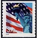 #3982 Flag & Lady Liberty, Coil Die-cut 10¼