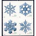 #4104a Snowflakes, Block of Four from SA Sheet 20