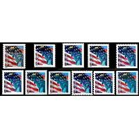 #3965//75 Flag & Lady Liberty, Non-Denominated, Complete Set 11