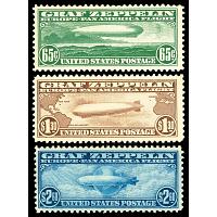 #C13-C15 Graf Zeppelin Issue Mint Complete Set of Three. NH, PF Certificates