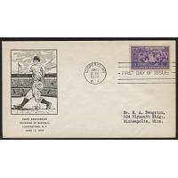 # 855 Baseball First Day Cover, Davenport Cachet