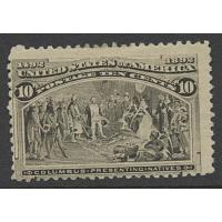 #237 10¢ Black Brown, Columbus Presenting Natives, H