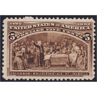 #234 5¢ Columbian and Isabella, Chocolate, F-VF NH