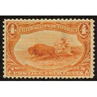 #287 4¢ Trans-Mississippi, Indian Hunting Buffalo, F-VF LH