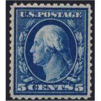 #378 5¢ Washington, Blue, LH