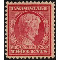 #369 2¢ Lincoln, Carmine - Bluish Paper, NH