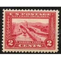 #398 2¢ Panama Canal, Carmine, F-VF LH