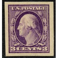 #483 3¢ Washington, Violet Imperforate Very lightly Hinged