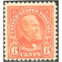 #587 Garfield, 6¢ Red Orange, NH