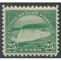 #568 25¢ Niagara Falls, Yellow Green, GEM NH, EzGrade Certified