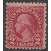 #579 2¢ Washington, Carmine, VLH (Scott $70.00)