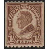 #605 1½¢ Harding, Yellow Brown Coil