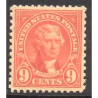 #641 6¢ Jefferson, Orange Red