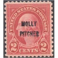 #646 2¢ Molly Pitcher Overprint, Carmine