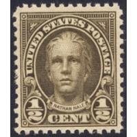 #653 ½¢ Nathan Hale, Perforated 11x10½, NH