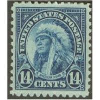 #695 14¢ American Indian, Dark Blue