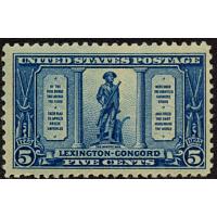 #619 5¢ Lexington - Concord, The Minute Man, VLH