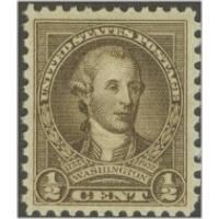 #704 ½¢ Washington Portrait by Peale, Olive Brown
