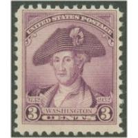 #708 3¢ Washington Portrait by Peale, Deep Violet