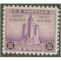 #729 3¢ Chicago Federal Building, Purple