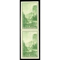 #756 Yosemite Imperforate, Vertical Pair Horizontal Line