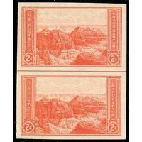 #757 Grand Canyon Imperforate Vertical Pair, Horizontal Line